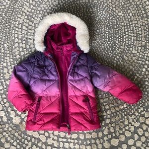 Girls double zip winter jacket